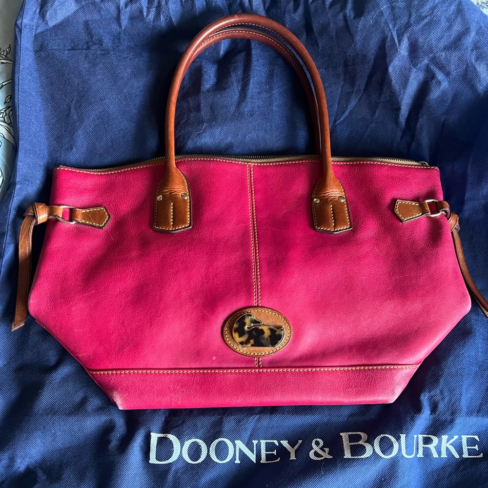 Vintage Dooney & Bourke Pink Leather Tote Bag
